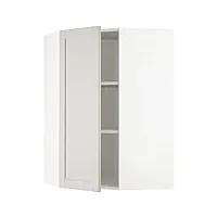 ikea metod armoire d'angle murale avec étagères blanc/gris clair 68 x 100 cm
