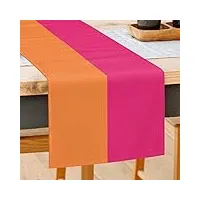 fjpt chemin de table orange et rose de 183 cm de long, chemin de table de fête, ferme, salle à manger, commode, décoration de cuisine