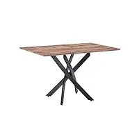 goldfan table de salle à manger vintage en bois table à manger cuisine rectangulaire table avec noir pieds en métal pour salon bureau etc 110 x 70 x 75cm pour 4 personnes