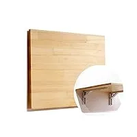 chemyo bureau de table mural pliant en bois, table de salle à manger flottante/bureau d'étude pour enfants, avec 2 supports en acier, table de cuisine pliable pour bureau à domicile/buanderie
