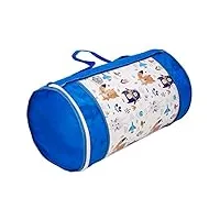 best for kids matelas pour lit d'enfant - 70 x 140 cm - avec sac de voyage - housse 100 % coton doux - motif animaux de la forêt - bleu