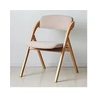 générique chaise pliante le chaise d'événement avec cadre en bois siège rembourré confortable et amovible chaises de salle à manger chaise longue pour la maison (bois ancien gris clair)