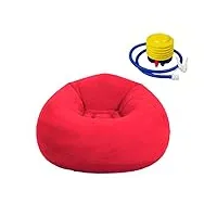 kisbeibi pouf poire confortable en pvc floqué - canapé gonflable pour adultes - pour la maison, le dortoir, le salon - pliable - rouge - avec pompe à pied taille unique