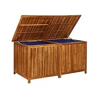 keketa coffre de jardin pour extérieur, coffre en bois, banc de jardin, 150 x 80 x 75 cm, en bois massif d'acacia