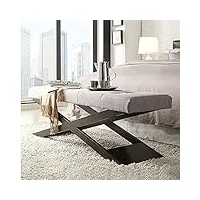 banquette de luxe au bout du lit, banc à chaussures d'entrée rembourré en lin avec base en métal, banc d'appoint de salon moderne, meubles décoratifs créatifs-gris