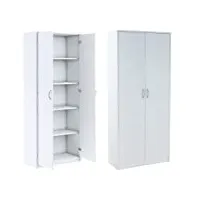 kubutku armoire pratique de 180 cm - avec 2 portes et 4 étagères - grande armoire multifonction - armoire de bureau - armoire à usage domestique (blanc) r005