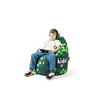 diablo pouf poire beanbag pour enfants pouf avec remplissage fauteuil de jeu avec des perles eps revêtement en pvc polyester 110 cm x 80 cm x 80 cm (craft)