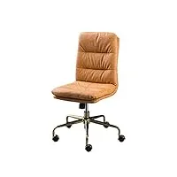 chaises de bureau haut-par-dossier pc chaise de bureau sans accoudoir, chaise de bureau pivotante à hauteur réglable puce chaise de bureau pivotante en cuir doux avec base en métal fauteuil de bureau
