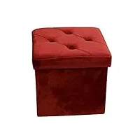 dsfen tabouret pliant boîte de rangement,pouf pliable cube coffre de rangement 33x33x33cm, gain de place, pour chambre, couloir,rouge