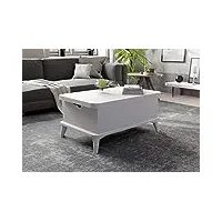 bera design smart furnitures table basse convertible 6 en 1 avec plateau relevable blanc magique