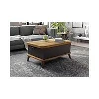 bera design smart furnitures table basse extensible 6 en 1 magic anthracite