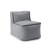 lumaland pouf-lounge modulaire | partie centrale imperméable | ensemble de sièges pour l'intérieur et l'extérieur | sièges lavables pour le jardin et l'intérieur | canapé léger 54x81x70 cm [gris]