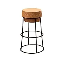générique tabourets de bar art de fer tabouret de bar en bois Épaissi cadre de chaise en acier coussin de liège convient aux cafés, cuisines, bars simplicité créative (color : black, size : 36x75cm)