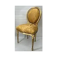 casa padrino chaise de salle à manger baroque médaillon or motif/or - chaise de cuisine de style antique en bois massif fait main avec motif - meuble de salle à manger baroque - meuble baroque