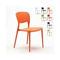 produce shop chaises de cuisine bar polypropylène empilable extérieur intérieur garden giulietta - orange
