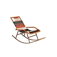 bddie fauteuil à bascule en rotin siesta rest chair avec accoudoir canapé chambre salon extérieur confortable paresseux chaise 45 * 122cm (style : a)