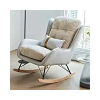 fauteuil à bascule moderne, fauteuil à bascule rehaussé pour chambre de bébé, chaise planeur pour salon, chambre, fauteuil inclinable de loisirs en tissu paresseux (color : style4, size : 70