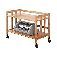 hrtc petit support d'imprimante en bambou multi-usages stockage de bureau support d'imprimante étagère roulante chariot d'imprimante avec roues bureaux à domicile simple