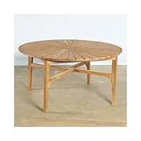 wanda collection table de jardin ronde en teck 150 cm roxan