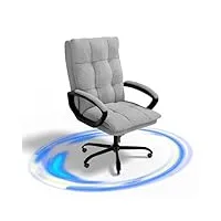 triumphkey fauteuil de bureau gris fauteuil de bureau exécutif en tissu,fauteuil de bureau ergonomique pivotant à hauteur réglable,fauteuil d'ordinateur,fauteuil moderne de bureau 150kg