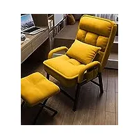 klgb velours fauteuil de relaxation avec repose-pieds, fauteuils de salon avec réglage 6 niveaux, fauteuil chambre avec confortablement rembourré