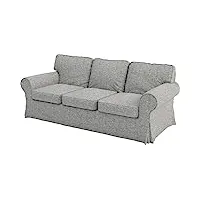 hometown market housse de canapé durable compatible avec le canapé ikea ektorp sofa cover. housse seulement ! canapé non inclus ! (polyester 3 places lin)