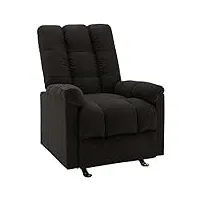 vidaxl fauteuil inclinable tv chaise fauteuil de relaxation meuble de salon fauteuil de salle de séjour dossier et repose-pied réglables noir tissu