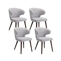 wahson chaise bois salle à manger en lin lot de 4 chaises salle manger en bois massif chaise cuisine vintage avec coussin Épais, gris