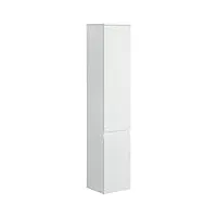 kleankin meuble colonne rangement salle de bain 2 placards 3 étagères réglables style contemporain 30 x 28 x 152,5 cm blanc
