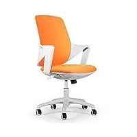 bobobh chaise de bureau chaise de barbier chaise d'ordinateur chaise de bureau à hauteur réglable avec chaise pivotante rembourrée à base chromée,orange