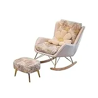 fauteuil à bascule minimaliste moderne avec repose-pieds, fauteuil inclinable de loisirs paresseux, fauteuils à bascule touffetés en bois dur, pour la maison, le salon, le canapé de loi