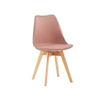 eggree 1 chaise salle à manger scandinaves sgs tested, chaise rembourrée de cuisine rétro chaise de bureau avec pieds en bois de hêtre massif, rose fumé