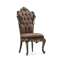 casa padrino chaise de salle à manger baroque de luxe gris/marron/or - magnifique chaise de cuisine de style baroque - meuble de salle à manger de luxe de style baroque - meuble baroque
