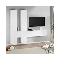 dcraf meuble tv mural en bois blanc