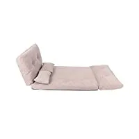 canapé-lit canapé-lit tissu éponge fer double pliant canapé-lit confortable réglable chaise longue canapé avec 2 oreillers pour salon (gris)