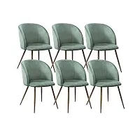 buybyroom lot de 6 chaises de salle à manger chaise de salon siège en daim chaise de cuisine avec pieds en métalpour la cuisine salle à manger salon chambre à coucher,vert cactus