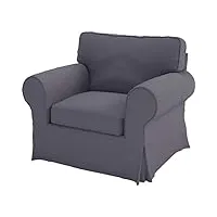 hometown market housse de canapé durable compatible avec le canapé ikea ektorp sofa cover. housse seulement ! canapé non inclus ! (fauteuil polyester gris foncé)