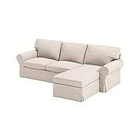 hometown market housse de canapé durable compatible avec le canapé ikea ektorp sofa cover. housse seulement ! canapé non inclus ! (chaise 4 places polyester beige)