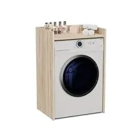 3e 3xe living.com armoire de salle de bain pour machine à laver, sur pied durable avec étagère - chêne sonoma, 64 cm x 97,5 cm x 50 cm