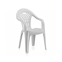 pegane lot de 20 chaises de jardin empilables en résine coloris blanc - longueur 58 x profondeur 54 x hauteur 86 cm