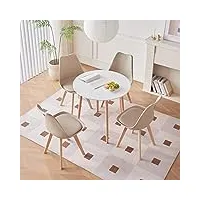 table de salle à manger et 4 chaises de salle à manger ensemble de salle à manger moderne, structure d'Épissage table ronde de bureau et chaises de cuisine kaki