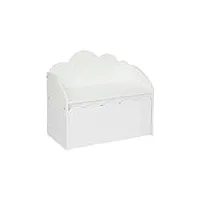 orange85 coffre à jouets - boîte de rangement avec canapé - blanc - bois - banc de rangement - canapé enfant - nuage