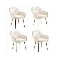 cuisine meubles de salle à manger chaises chaises de salle à manger ensemble de 4 fauteuils de salon chaises rembourrées en cuir moderne à dossier haut chaises longues en métal (couleur : be