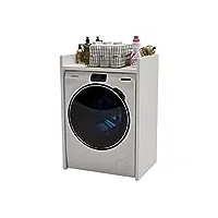 mrbls_home armoire pour machine à laver et sèche-linge, meuble de salle de bain, buanderie, plusieurs couleurs, 66 x 97 x 48 cm (blanc)