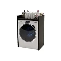 mrbls_home armoire pour machine à laver, sèche-linge, meuble de salle de bain, meuble de salle de bain, buanderie, plusieurs couleurs, 66 x 97 x 48 cm, noir