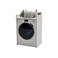 mrbls_home armoire pour machine à laver et sèche-linge, meuble de salle de bain, buanderie, plusieurs couleurs, 66 x 97 x 62 cm (blanc)