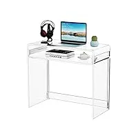 solaround table de bureau en acrylique pour ordinateur portable, table d'étude, table console de bureau à domicile, table d'entrée (transparent)