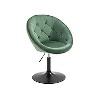 svita havana fauteuil pivotant de qualité supérieure - aspect velours brillant - style rétro - vert foncé