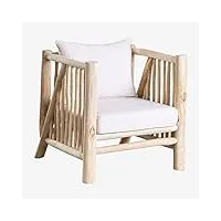 sklum fauteuil de jardin en bois de teck narel marron bois naturel