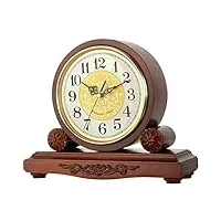 horloge de cheminée antique, horloge d'étagère à piles horloge décorative silencieuse conception en métal pour salon cheminée bureau cuisine bureau étagère maison décoration cadeau d'or